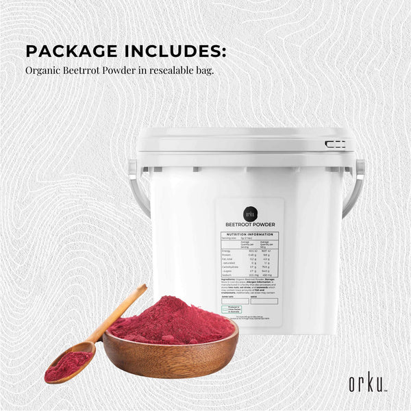 Orku Organic Beetroot Beet Root Beta Vulgaris Powder Superfood Supplement 3kg