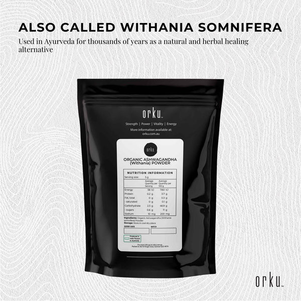 Orku Organic Ashwagandha Withania Somnifera Root Powder Herb Supplement 2kg