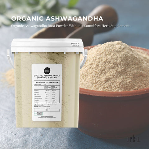 Orku Organic Ashwagandha Withania Somnifera Root Powder Herb Supplement 600g