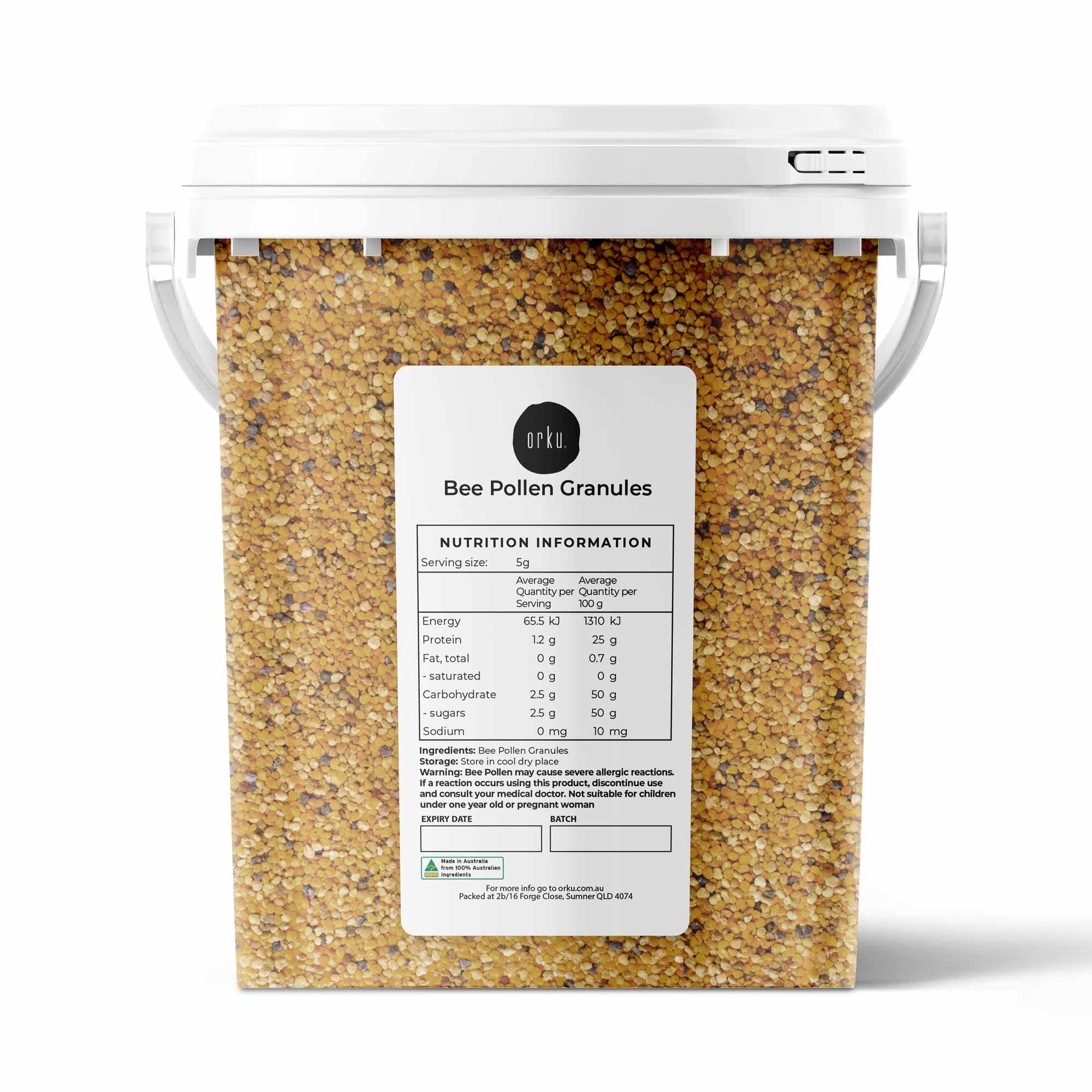 Orku Bee Pollen Granules 100% Australian Pure Raw Supplement 800g