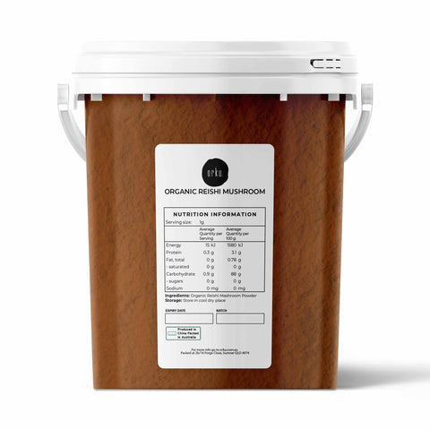 Orku Organic Reishi Ganoderma Lingzhi Mushroom Powder Supplement 500g
