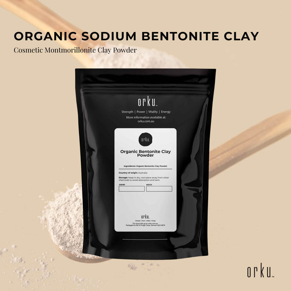Orku Organic Sodium Bentonite Montmorillonite Clay Powder Face Mask 400g