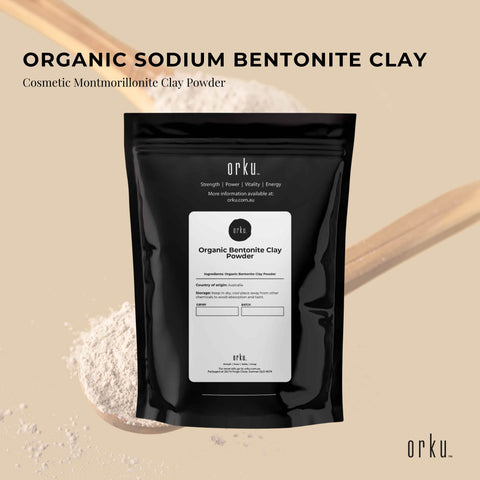 Orku Organic Sodium Bentonite Montmorillonite Clay Powder Face Mask 400g