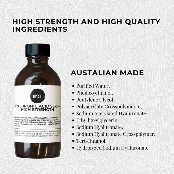 Orku Hyaluronic Acid Serum High Strength Cosmetic Face Skin Care 250ml
