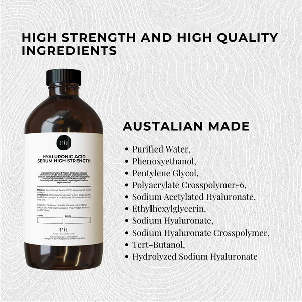 Orku Hyaluronic Acid Serum High Strength Cosmetic Face Skin Care 500ml
