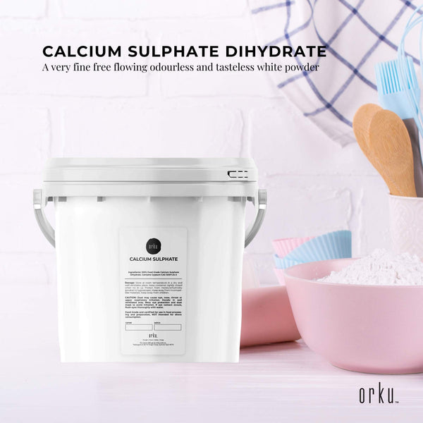 Orku Calcium Sulphate Gypsum Powder Hydrous Sulfate Food Grade 5kg