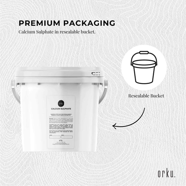 Orku Calcium Sulphate Gypsum Powder Hydrous Sulfate Food Grade 5kg