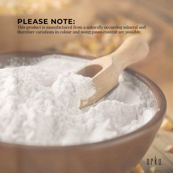 Orku Calcium Sulphate Gypsum Powder Hydrous Sulfate Food Grade 5kg