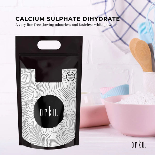 Orku 5Kg Fine Calcium Sulphate Gypsum Powder - Dihydrate Food Grade FCC E516