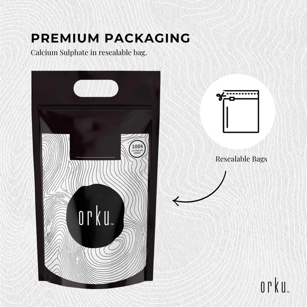 Orku 5Kg Fine Calcium Sulphate Gypsum Powder - Dihydrate Food Grade FCC E516