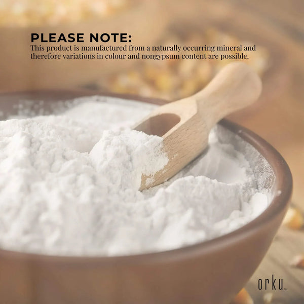 Orku 5Kg Fine Calcium Sulphate Gypsum Powder - Dihydrate Food Grade FCC E516