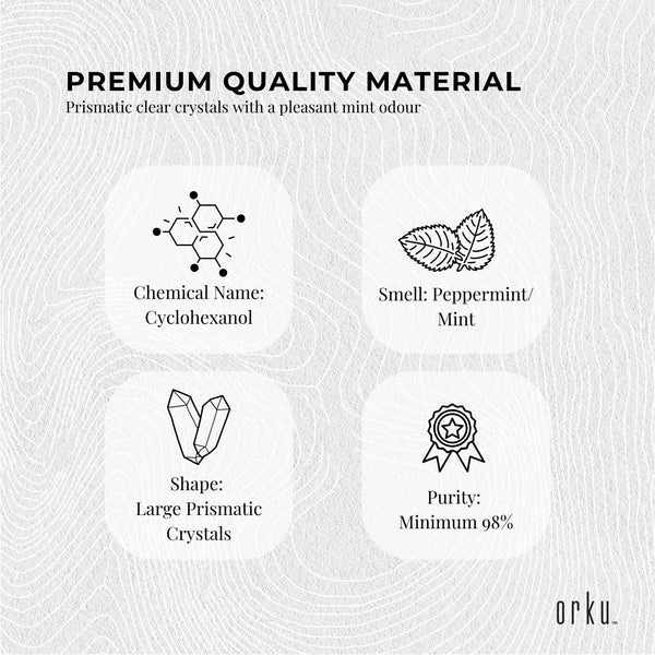 Orku 25g Menthol Crystals - USP Grade L-Menthol Mint Flakes C10H200