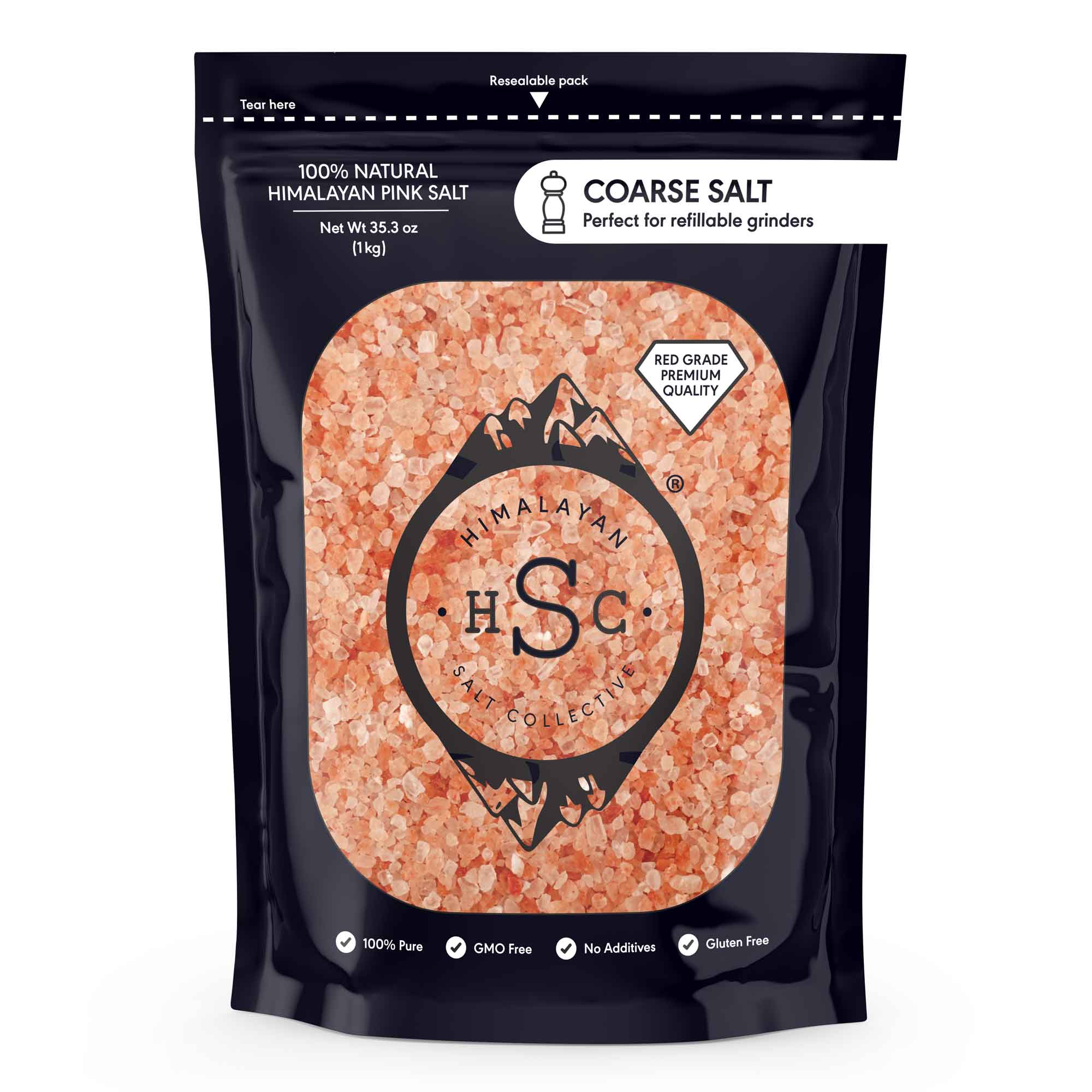 Orku Coarse Himalayan Pink Rock Salt Bath Cooking Grinder Natural Crystals 1kg