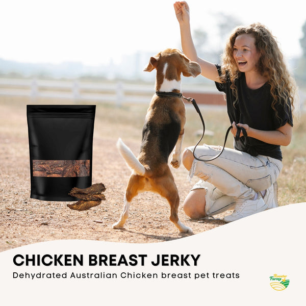 Chicken Breast Jerky Dog Puppy Treat Chew Dehydrated Australian Healthy 400g