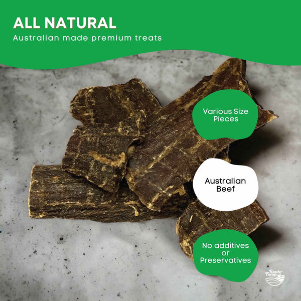 Beef Jerky Dog Puppy Treat Chew Dehydrated Australian Healthy 400g