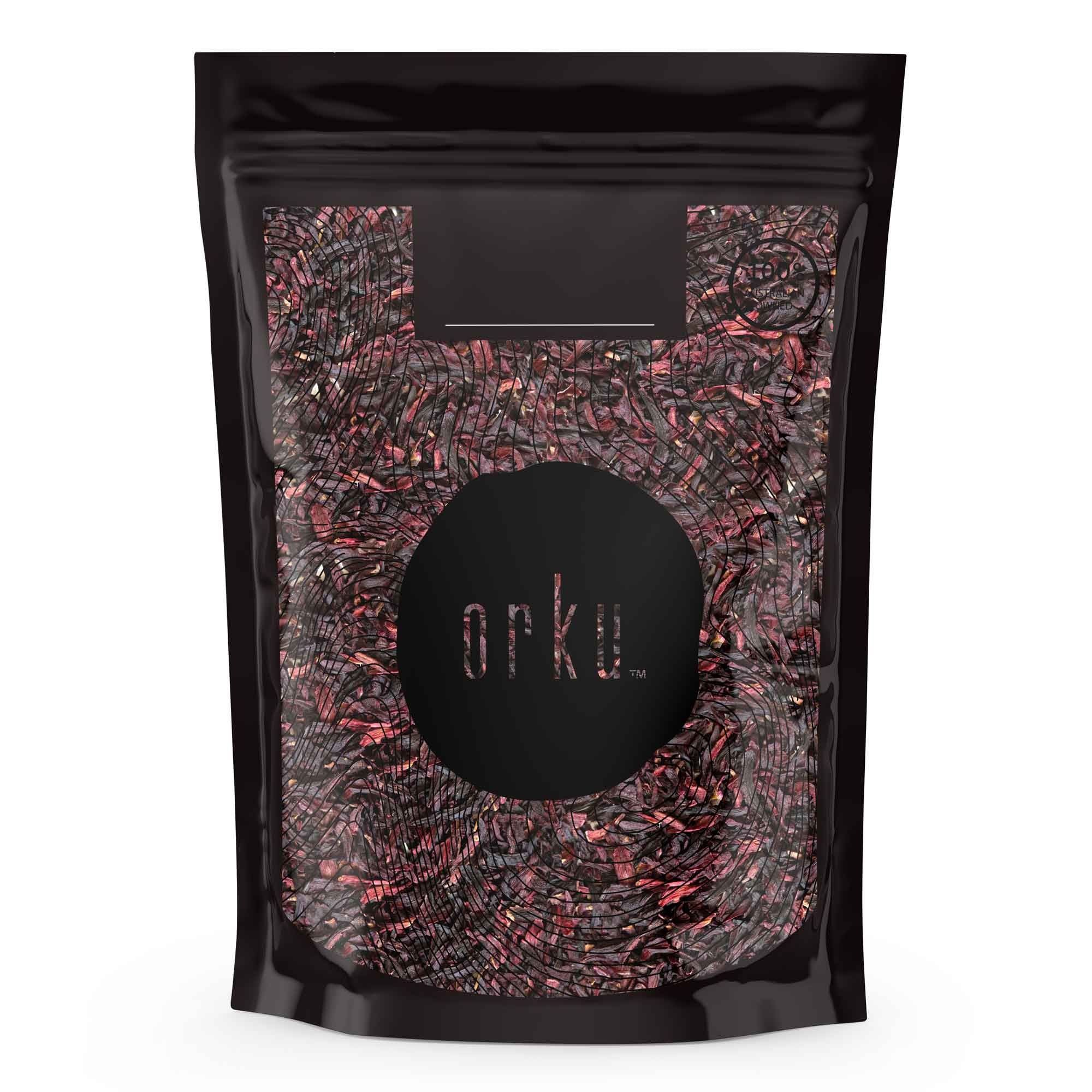 Orku Organic Hibiscus Rosella Flower Crushed Dried Herbal Tea Supplement 250g