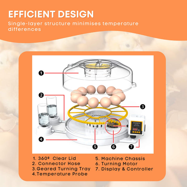 Automatic Digital 12 Egg Incubator Turning Electric Battery Chicken Quail Duck