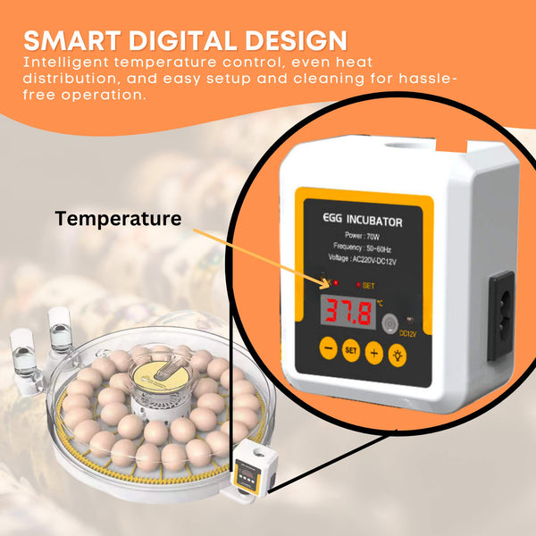Automatic Digital 35 Egg Incubator Turning Electric Battery Chicken Quail Duck