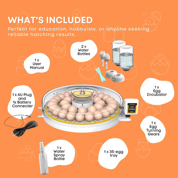 Automatic Digital 35 Egg Incubator Turning Electric Battery Chicken Quail Duck