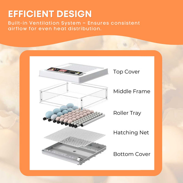 48 Egg Incubator Automatic Electric Digital Turning Chicken Quail Duck Hatching