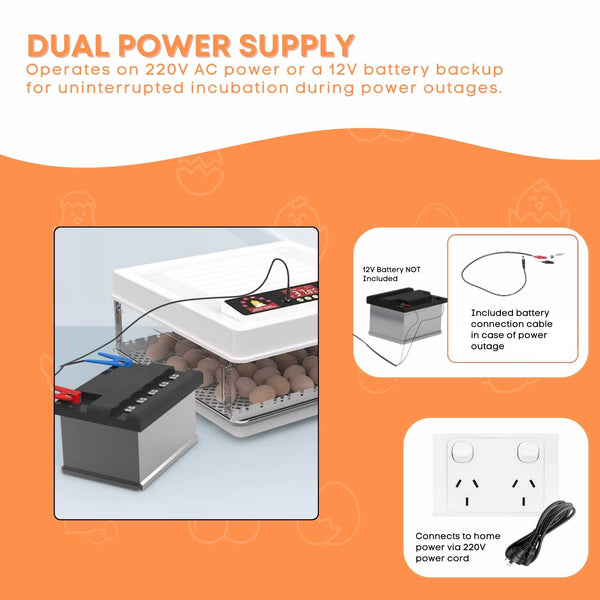 70 Egg Incubator Automatic Electric Digital Turning Chicken Quail Duck Hatching