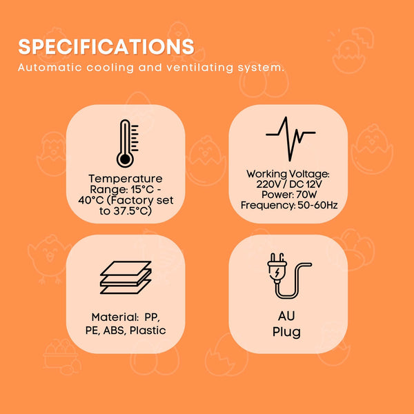130 Egg Incubator Automatic Electric Digital Turning Chicken Quail Duck Hatching