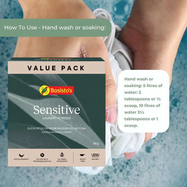 Bosisto's Senstive Laundry Powder Refill Eco Eucalyptus Washing Detergent 6kg