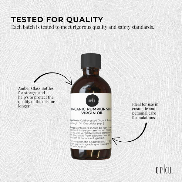 Orku Organic Pumpkin Seed Oil Virgin Cold Pressed Organic Cosmetic Grade 250ml
