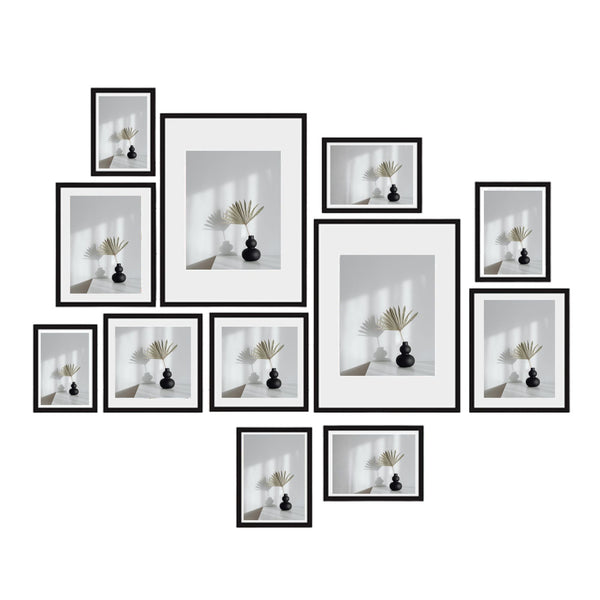 Kitchee 12 Pce Photo Picture Collage Frame Set Mixed Sizes Matt Black
