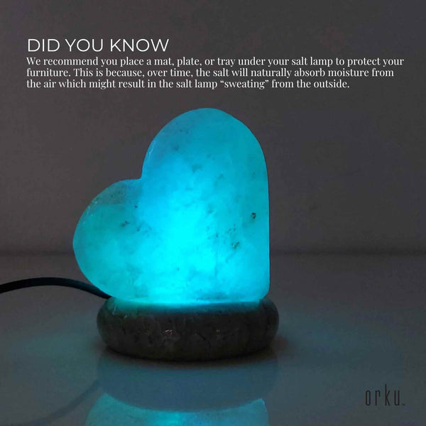 USB Himalayan Salt Lamp Colour Changing Love Heart Shape Rock LED Light