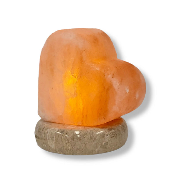 USB Himalayan Salt Lamp Colour Changing Love Heart Shape Rock LED Light