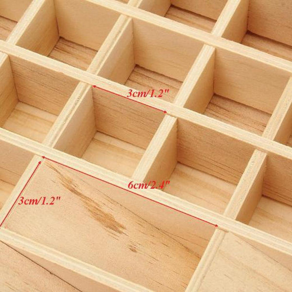 Orku 74 Slot Essential Aromatherapy Oils Storage Box Bottle Holder Pine Wood