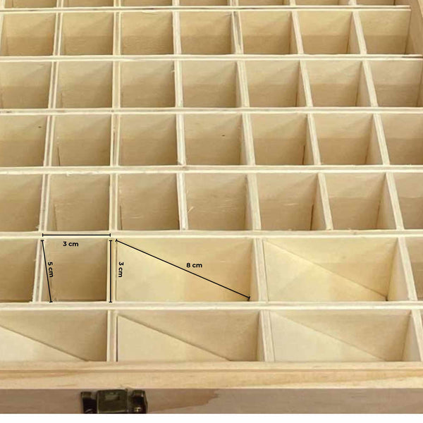 Orku 74 Slot Essential Aromatherapy Oils Storage Box Bottle Holder Pine Wood