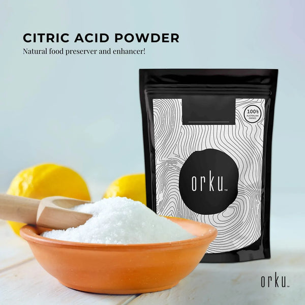 Orku 500g Citric Acid Powder - Food Grade Non GMO Anhydrous Preservative E330