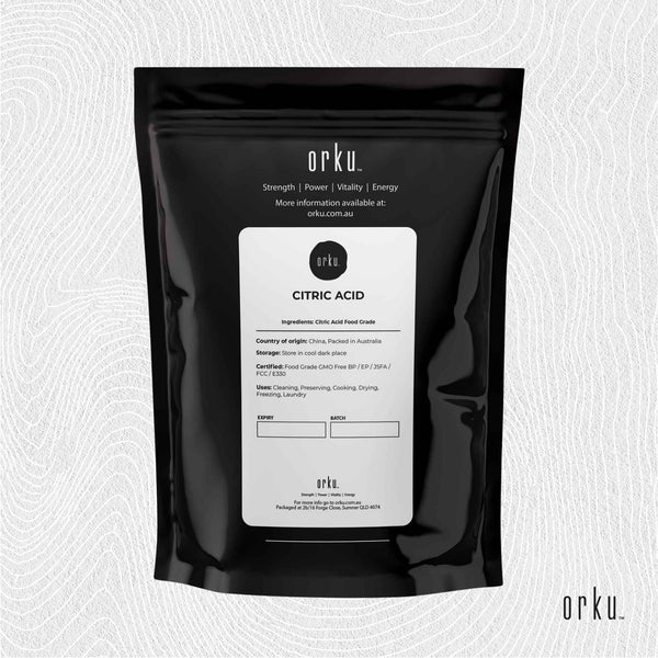 Orku 500g Citric Acid Powder - Food Grade Non GMO Anhydrous Preservative E330