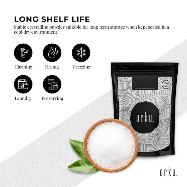 Orku 500g Citric Acid Powder - Food Grade Non GMO Anhydrous Preservative E330