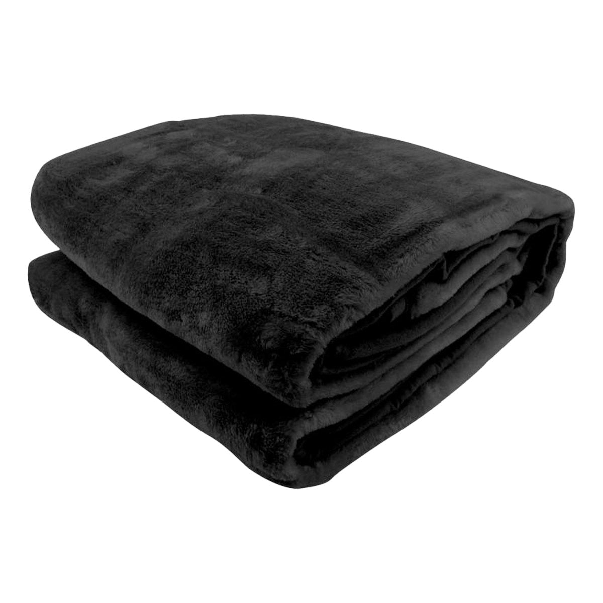 Laura Hill Double Sided 220 x 240cm Faux Mink Throw Rug Blanket 800gsm Black