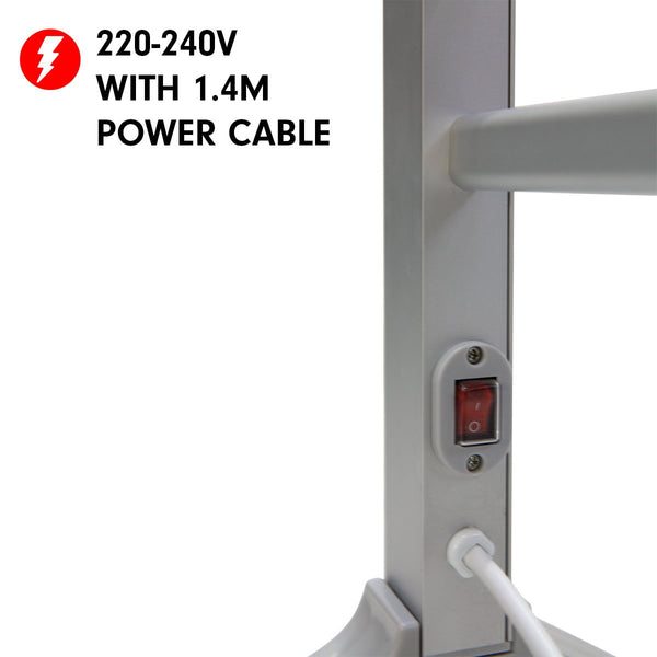 Pronti Wall Mount Freestanding Electric Heated Towel Clothes Rail Rack 10 Bar 160W