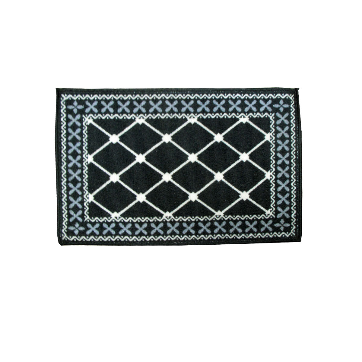 Mason Lattice Rubber Backed Bath Mat Black 40 x 60cm