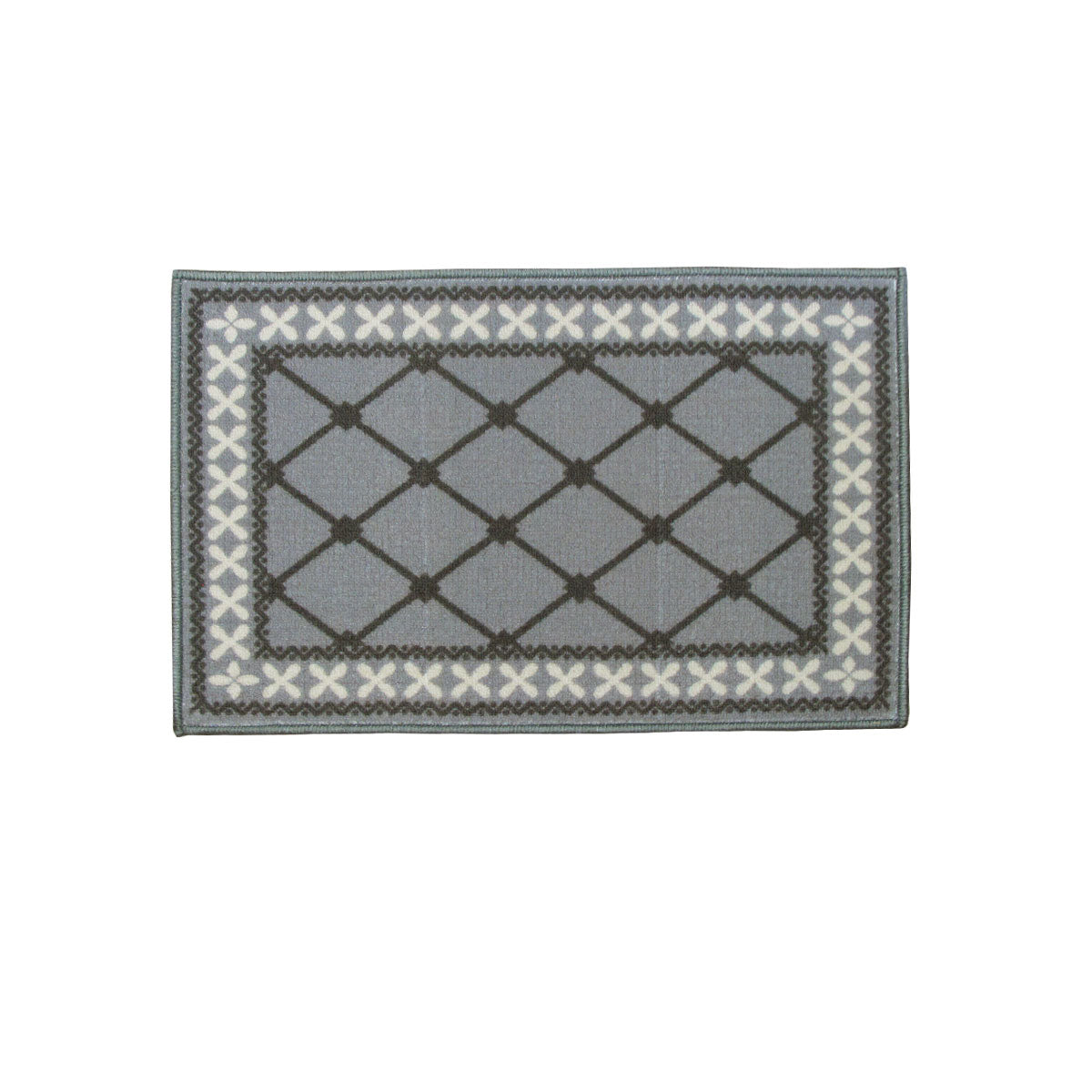 Mason Lattice Rubber Backed Bath Mat Grey 40 x 60cm