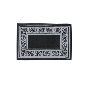 Newton Floral Rubber Backed Non Slip Bath Runner Mat Black 40 x 60cm