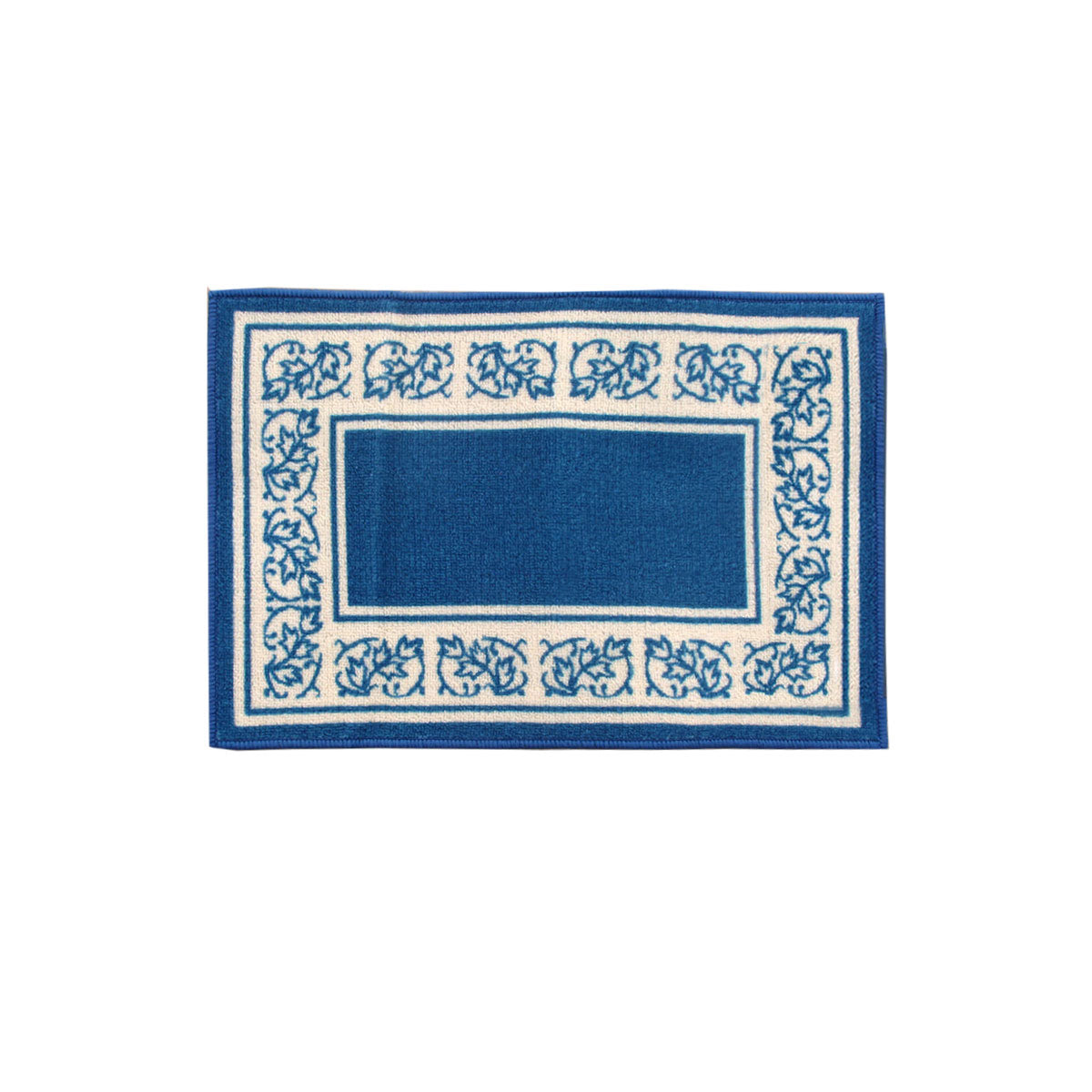 Newton Floral Rubber Backed Non Slip Bath Runner Mat Blue 40 x 60cm
