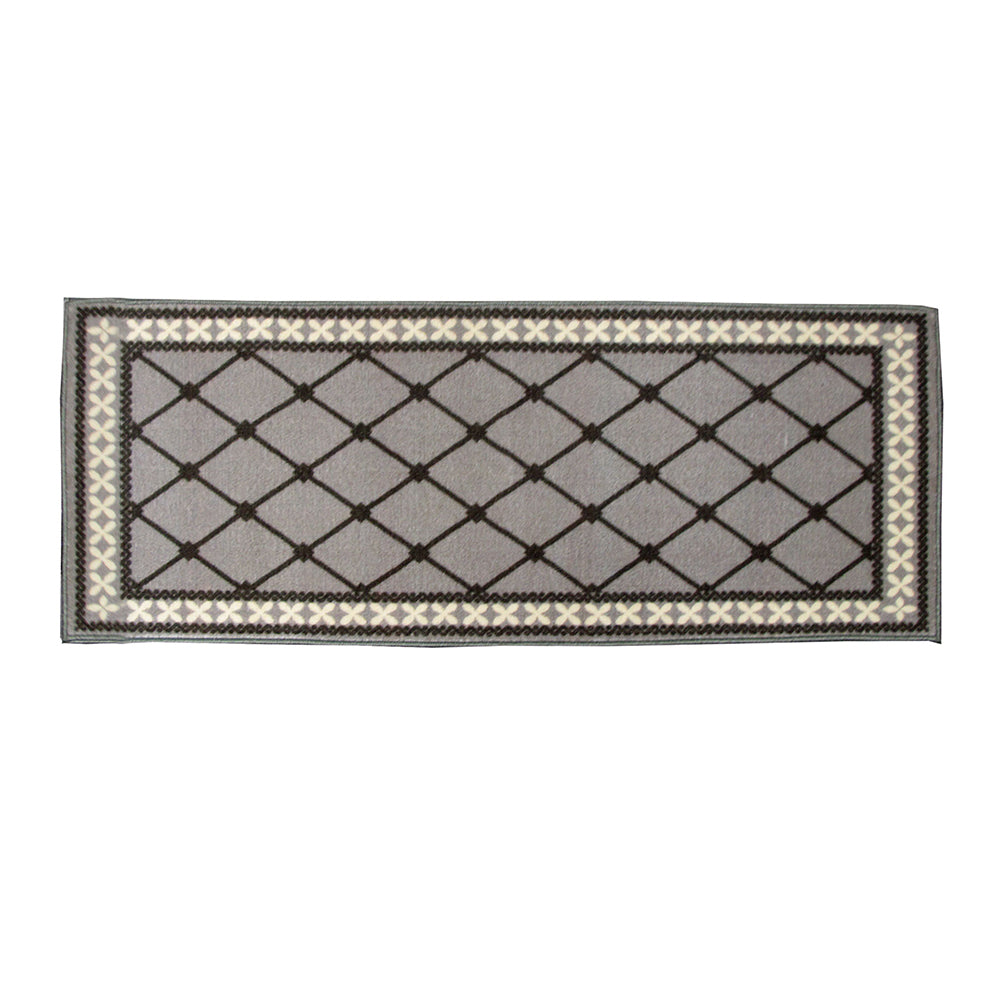 Mason Lattice Rubber Backed Bath Runner Mat Grey 50 x 120cm