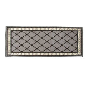 Mason Lattice Rubber Backed Bath Runner Mat Grey 50 x 120cm