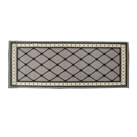 Mason Lattice Rubber Backed Bath Runner Mat Grey 50 x 120cm