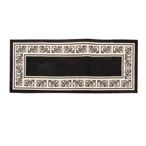 Newton Floral Rubber Backed Non Slip Bath Runner Mat Coffee 50 x 120cm