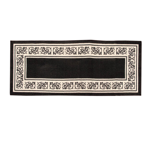 Newton Floral Rubber Backed Non Slip Bath Runner Mat Coffee 50 x 120cm