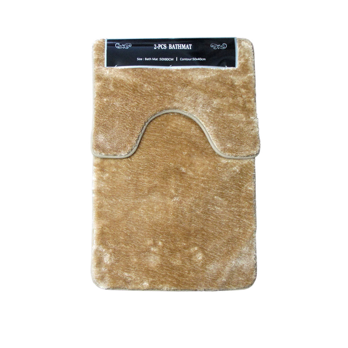 Sorrento 2 Pce Microfibre Non Slip Rubber Back Bath Pedestal Mat Set Latte
