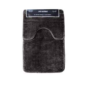 Sorrento 2 Pce Microfibre Non Slip Rubber Back Bath Pedestal Mat Set Mink