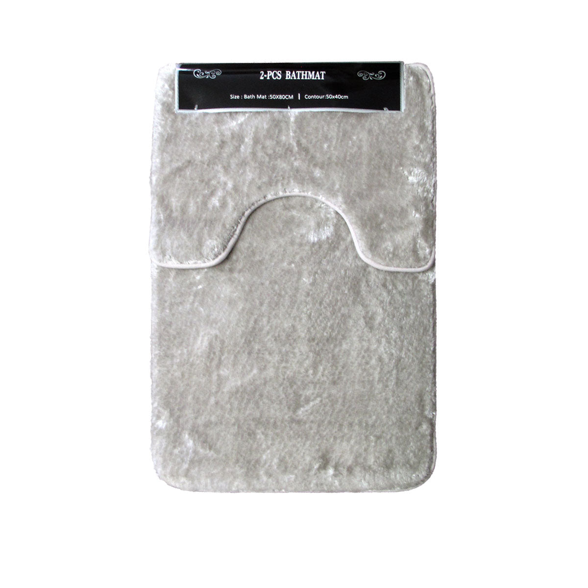 Sorrento 2 Pce Non Slip Rubber Back Bath Pedestal Mat Set Taupe
